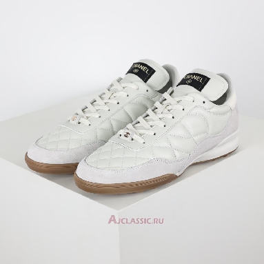 Buy Chanel Calfskin Round Toe Lace-Up Low-Top Sneaker White Gum White G45335-B14497-NS308 Quality Reps Replicas Shoes