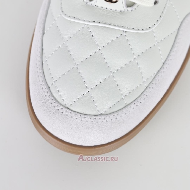 Buy Chanel Calfskin Round Toe Lace-Up Low-Top Sneaker White Gum White G45335-B14497-NS308 Quality Reps Replicas Shoes