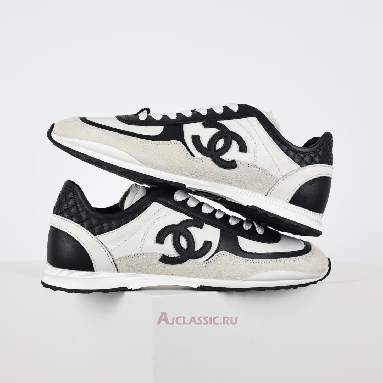 Buy Chanel Calfskin & Suede Calfskin CC Logo Sneaker White Black White G46372-B19848-NAFGP-2 Quality Reps Replicas Shoes