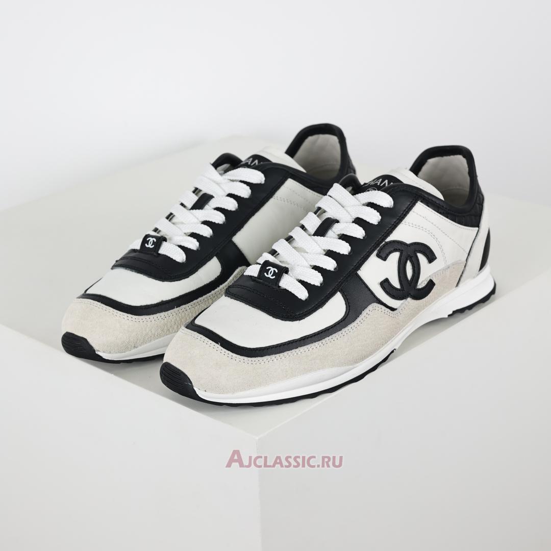 New Chanel Calfskin & Suede Calfskin CC Logo Sneaker "White Black" G46372-B19848-NAFGP-2 Shoes