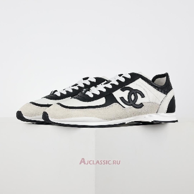 Buy Chanel Calfskin & Suede Calfskin CC Logo Sneaker White Black White G46372-B19848-NAFGP-2 Quality Reps Replicas Shoes