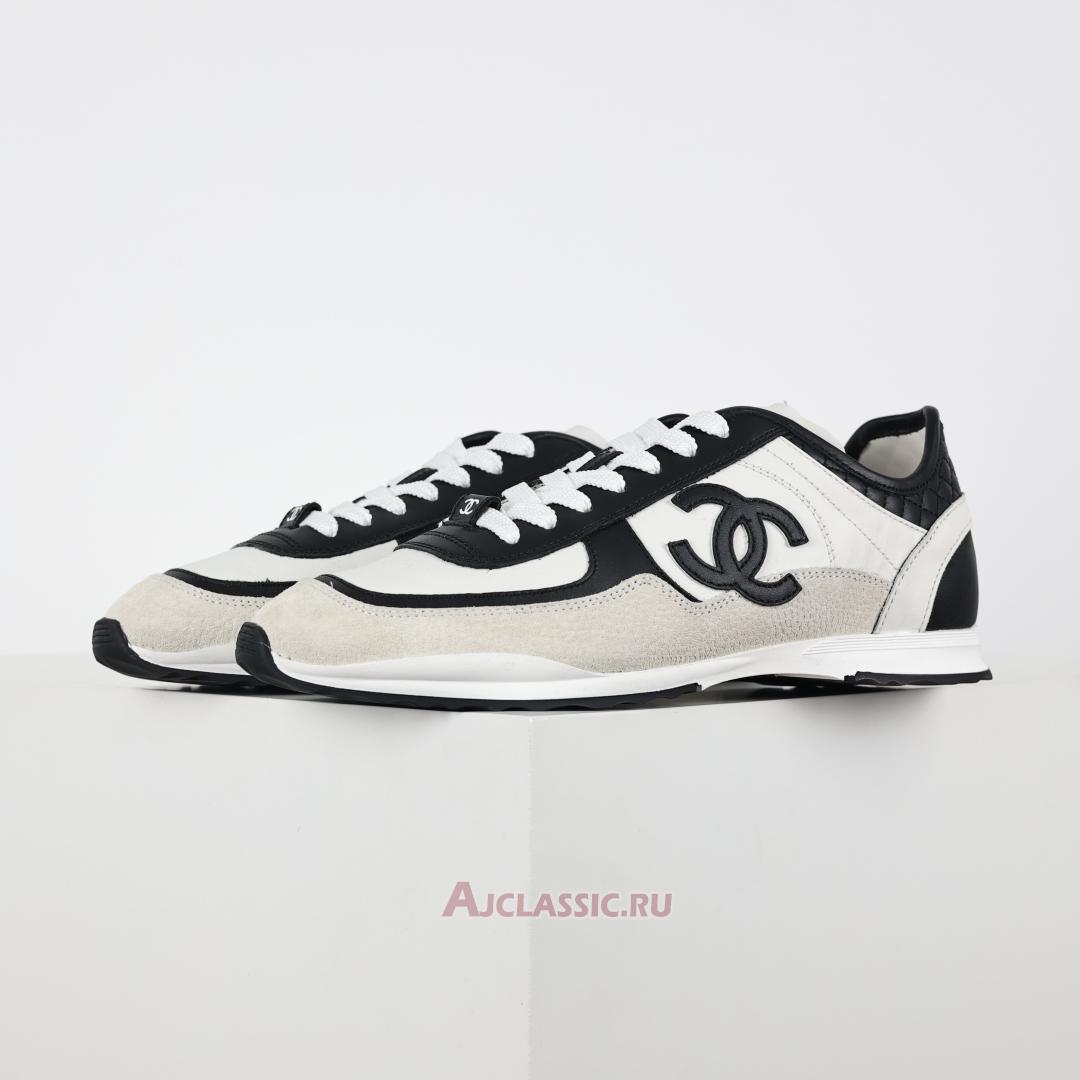 New Chanel Calfskin & Suede Calfskin CC Logo Sneaker "White Black" G46372-B19848-NAFGP-2 Shoes