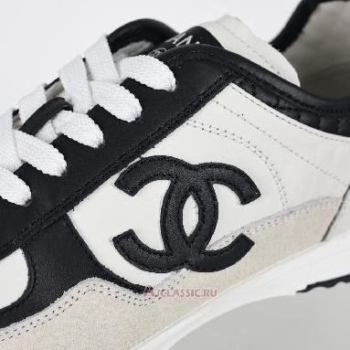 Buy Chanel Calfskin & Suede Calfskin CC Logo Sneaker White Black White G46372-B19848-NAFGP-2 Quality Reps Replicas Shoes