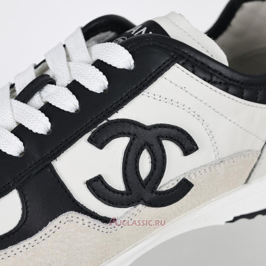 New Chanel Calfskin & Suede Calfskin CC Logo Sneaker "White Black" G46372-B19848-NAFGP-2 Shoes