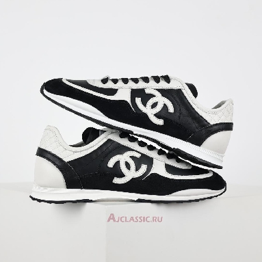 Buy Chanel Calfskin & Suede Calfskin CC Logo Sneaker Black White Black G46372-B19848-NAFGO-2 Quality Reps Replicas Shoes