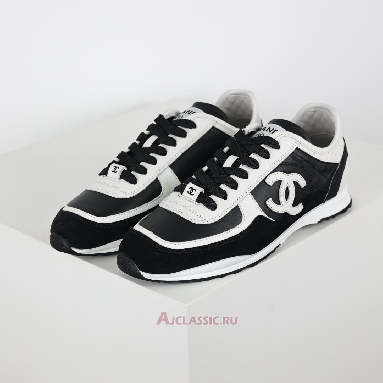 Buy Chanel Calfskin & Suede Calfskin CC Logo Sneaker Black White Black G46372-B19848-NAFGO-2 Quality Reps Replicas Shoes