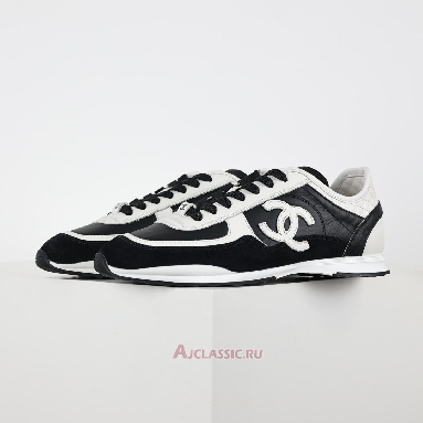 Buy Chanel Calfskin & Suede Calfskin CC Logo Sneaker Black White Black G46372-B19848-NAFGO-2 Quality Reps Replicas Shoes