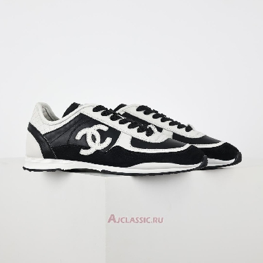Buy Chanel Calfskin & Suede Calfskin CC Logo Sneaker Black White Black G46372-B19848-NAFGO-2 Quality Reps Replicas Shoes