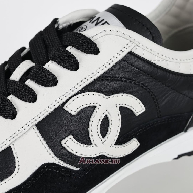 Buy Chanel Calfskin & Suede Calfskin CC Logo Sneaker Black White Black G46372-B19848-NAFGO-2 Quality Reps Replicas Shoes