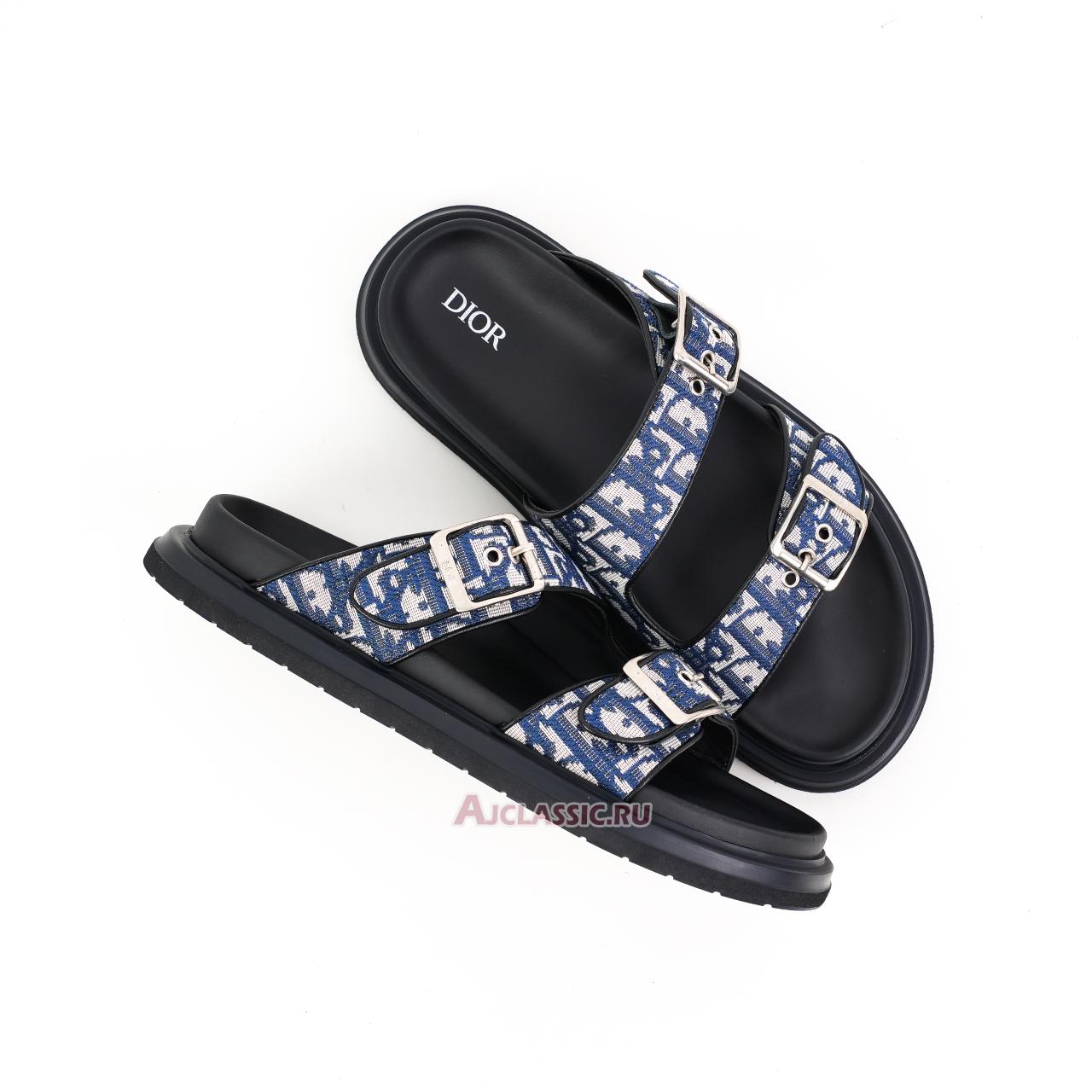 New Dior Aqua Sandal "Beige and Blue Dior Oblique Jacquard" 3SA135ZSA_H561-2 Shoes