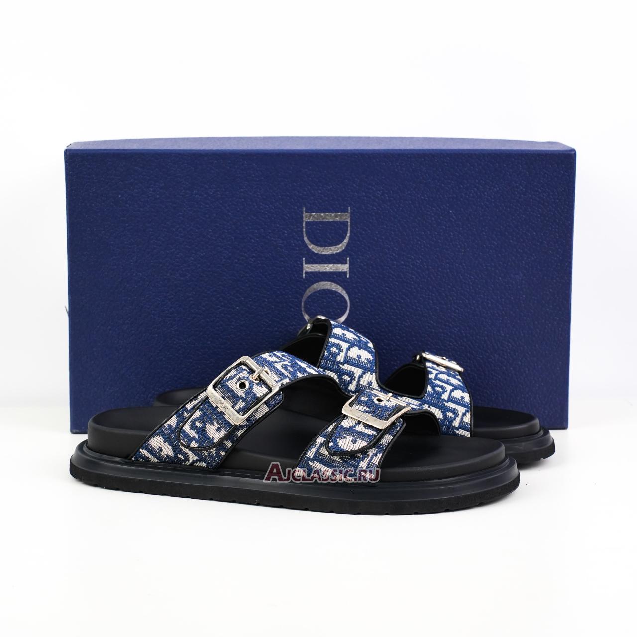 New Dior Aqua Sandal "Beige and Blue Dior Oblique Jacquard" 3SA135ZSA_H561-2 Shoes