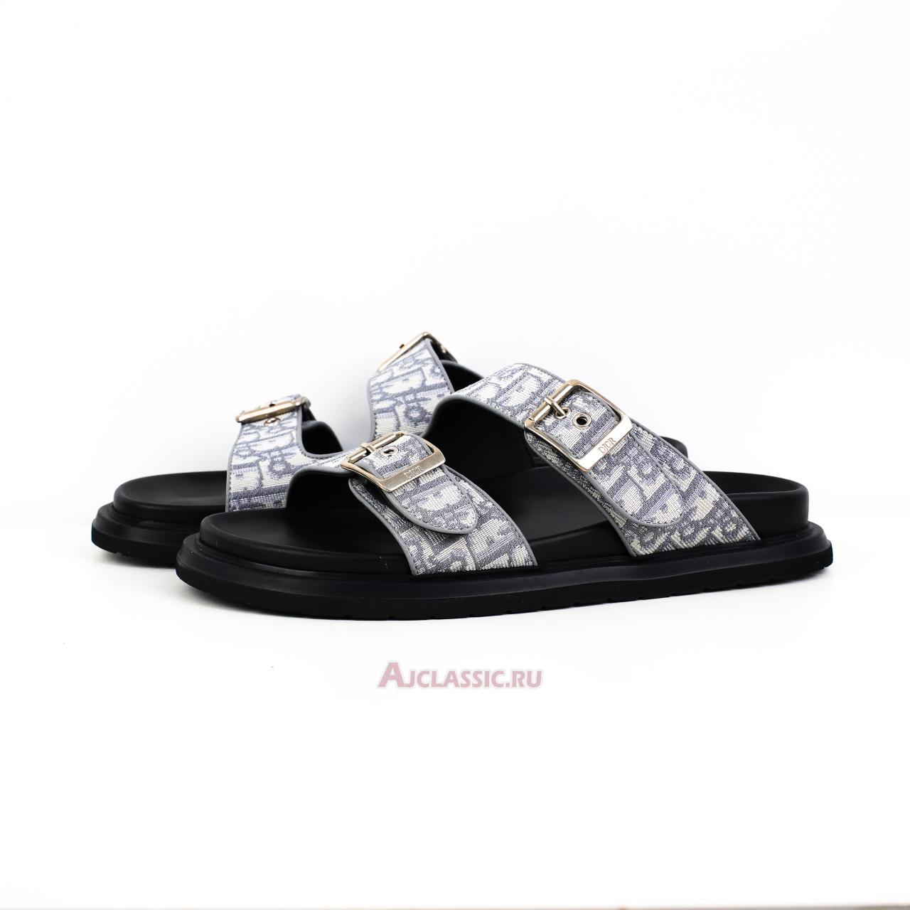 New Dior Aqua Sandal "Gray and Black Dior Oblique Jacquard" 3SA135ZSA_H561-3 Shoes