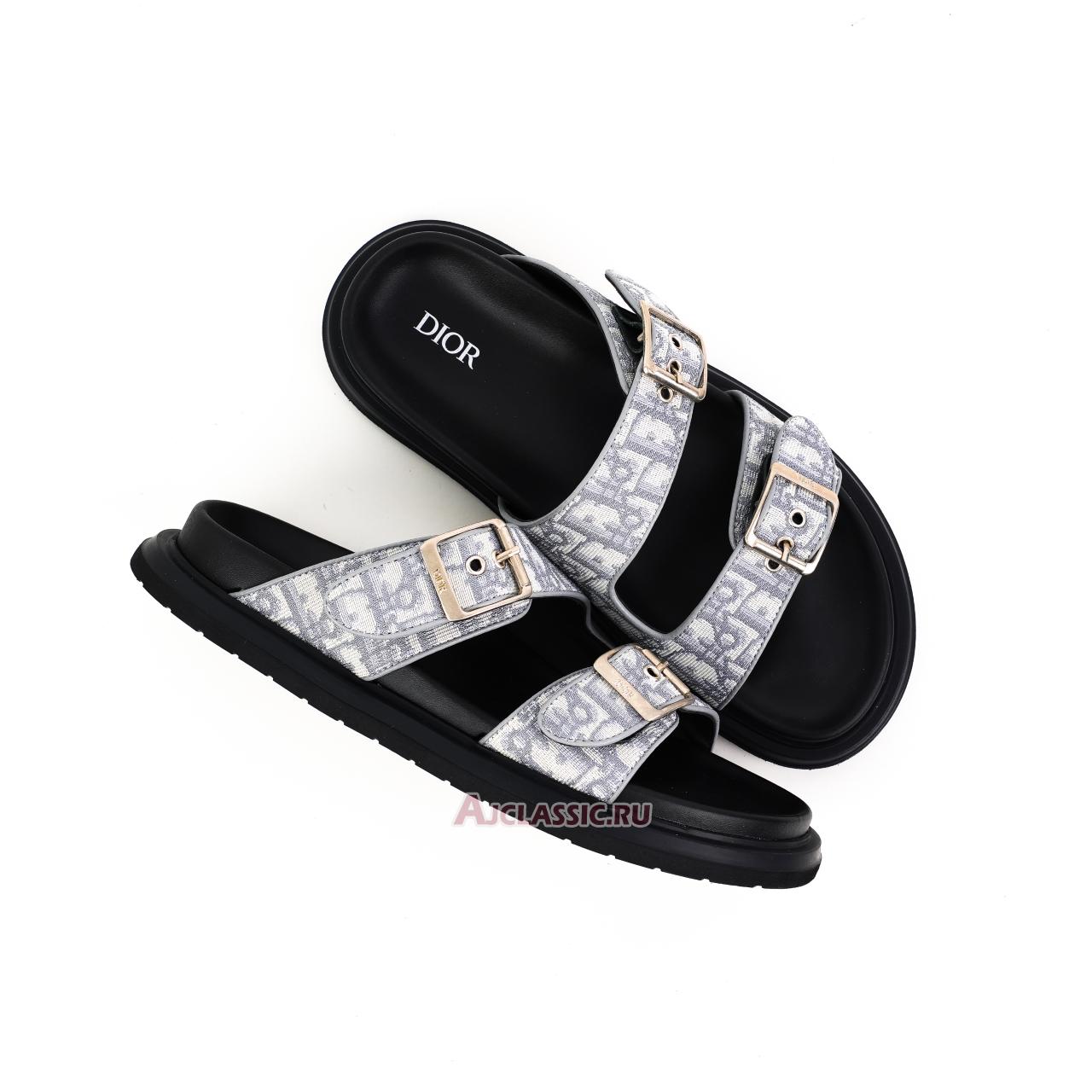 New Dior Aqua Sandal "Gray and Black Dior Oblique Jacquard" 3SA135ZSA_H561-3 Shoes