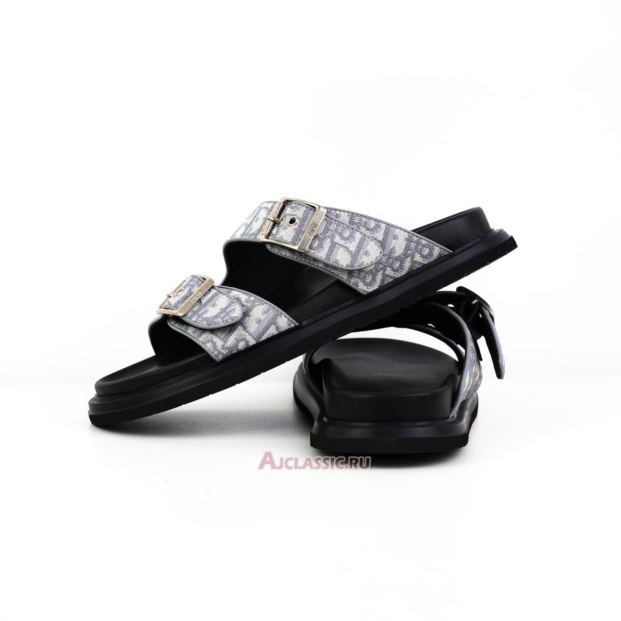 New Dior Aqua Sandal "Gray and Black Dior Oblique Jacquard" 3SA135ZSA_H561-3 Shoes
