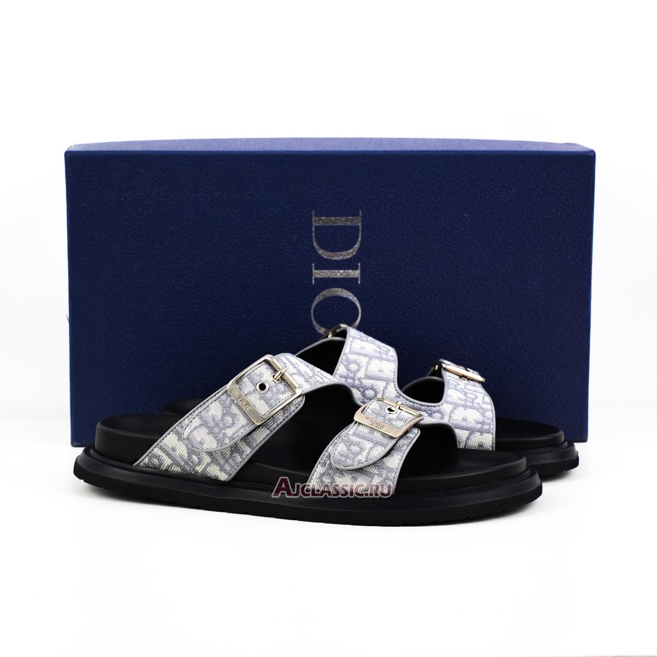 New Dior Aqua Sandal "Gray and Black Dior Oblique Jacquard" 3SA135ZSA_H561-3 Shoes
