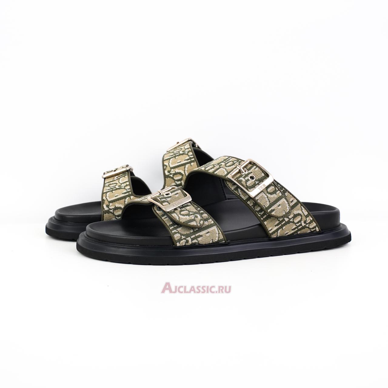 New Dior Aqua Sandal "Green and Black Dior Oblique Jacquard" 3SA135ZSA_H969-2 Shoes