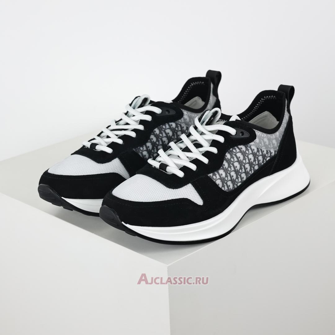 New Dior B25 Runner Suede "Black White Technical Mesh" 3SN259YUH_H960 Shoes