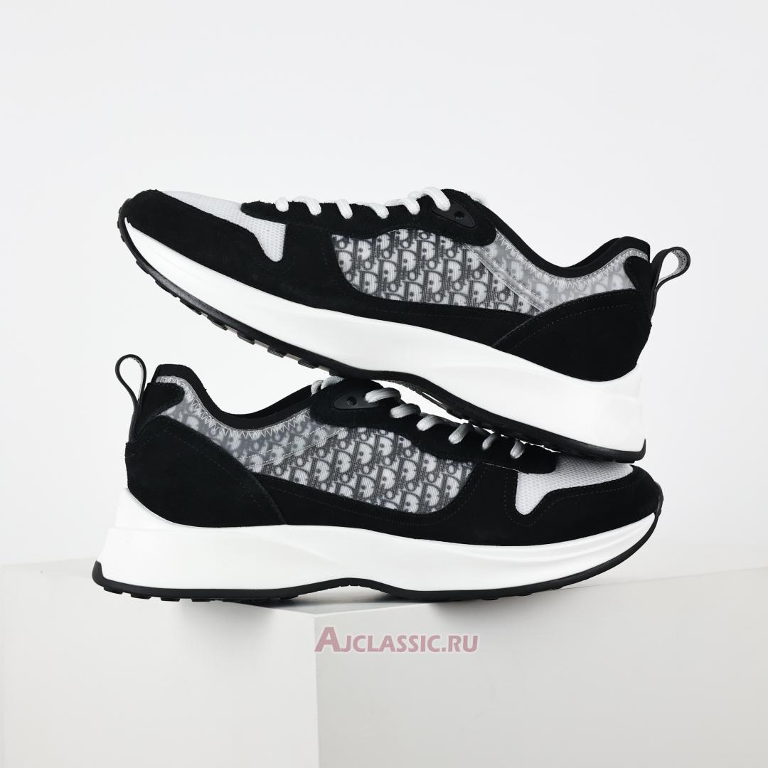 New Dior B25 Runner Suede "Black White Technical Mesh" 3SN259YUH_H960 Shoes