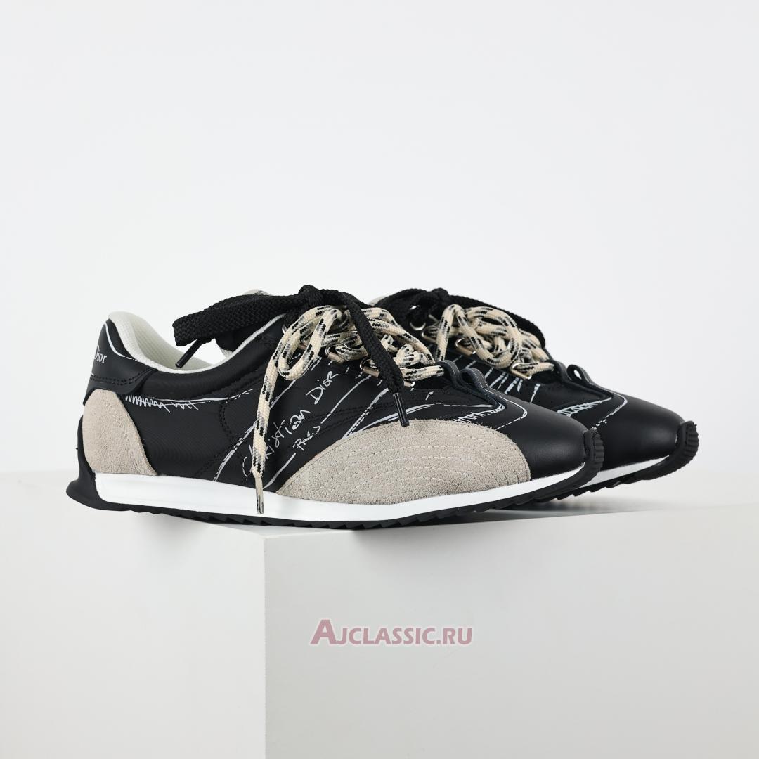New Dior D-Sketch Sneaker "Black Nylon and Calfskin" KCK427MPA_S900 Shoes