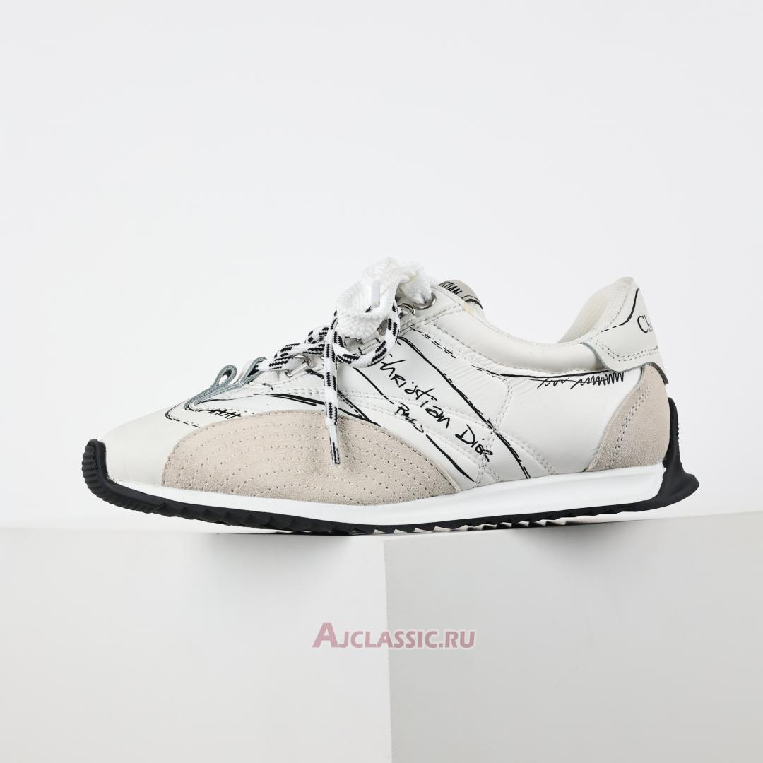 New Dior D-Sketch Sneaker "White Nylon and Calfskin" KCK427MPA_S10W Shoes