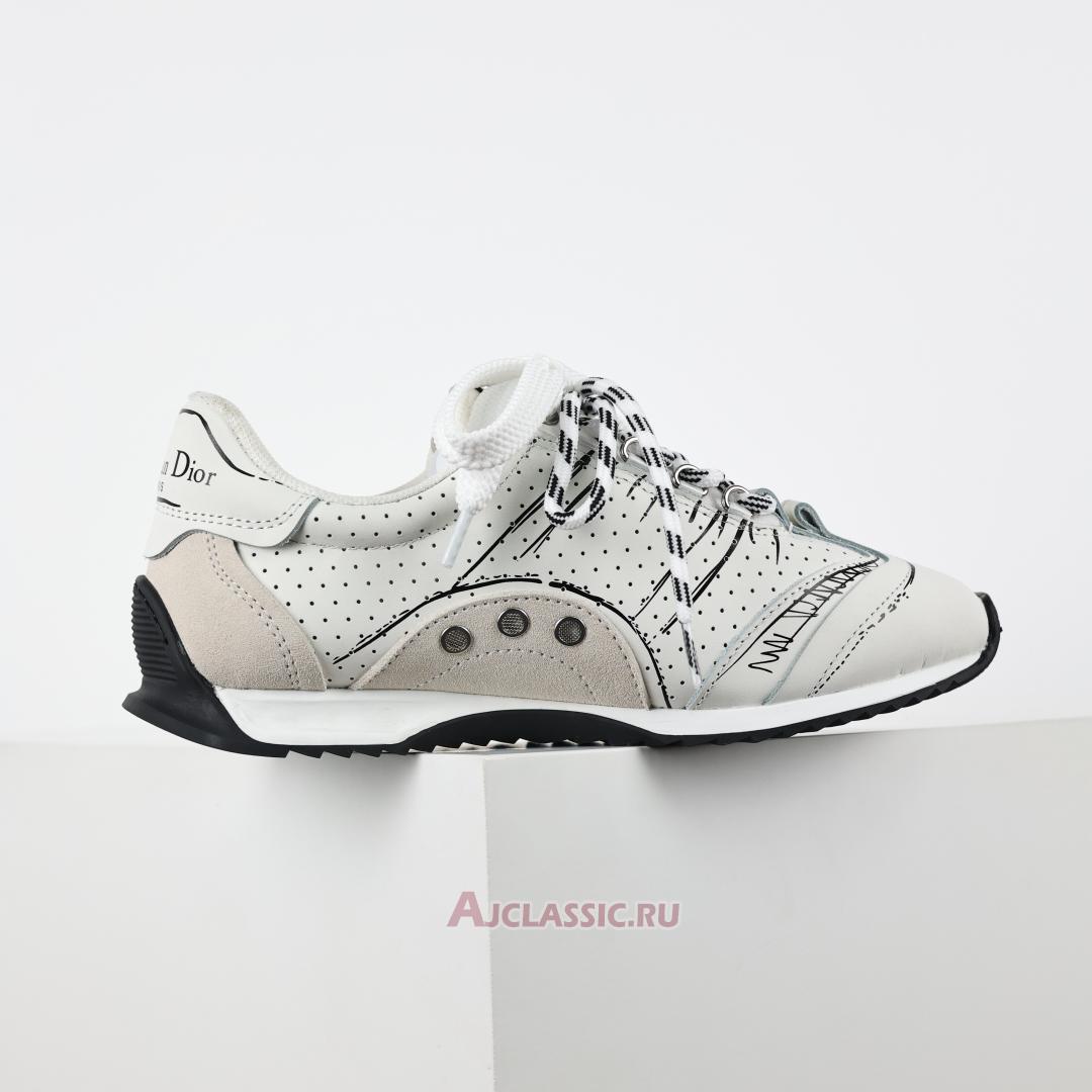 New Dior D-Sketch Sneaker "White Nylon and Calfskin" KCK427MPA_S10W Shoes