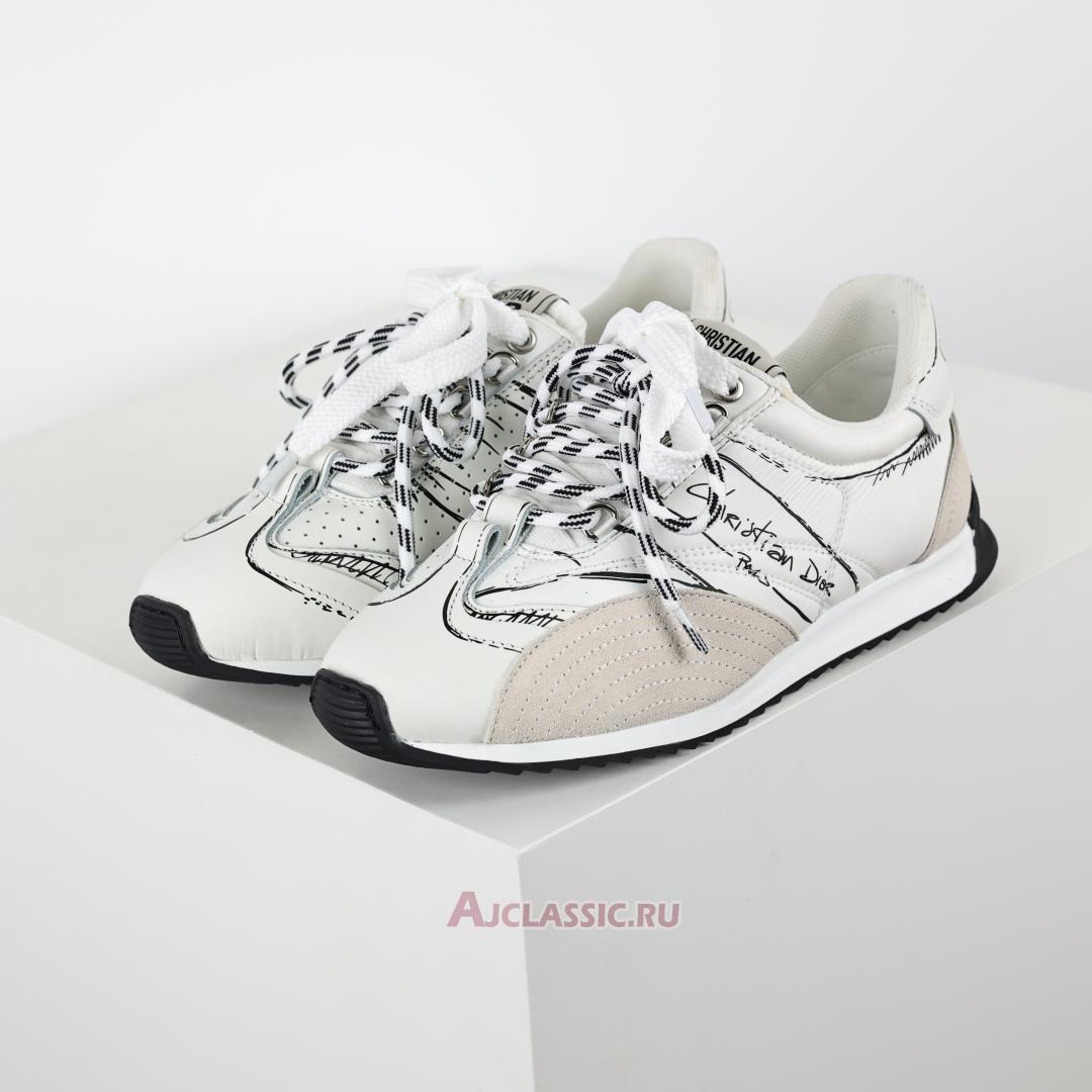 New Dior D-Sketch Sneaker "White Nylon and Calfskin" KCK427MPA_S10W Shoes