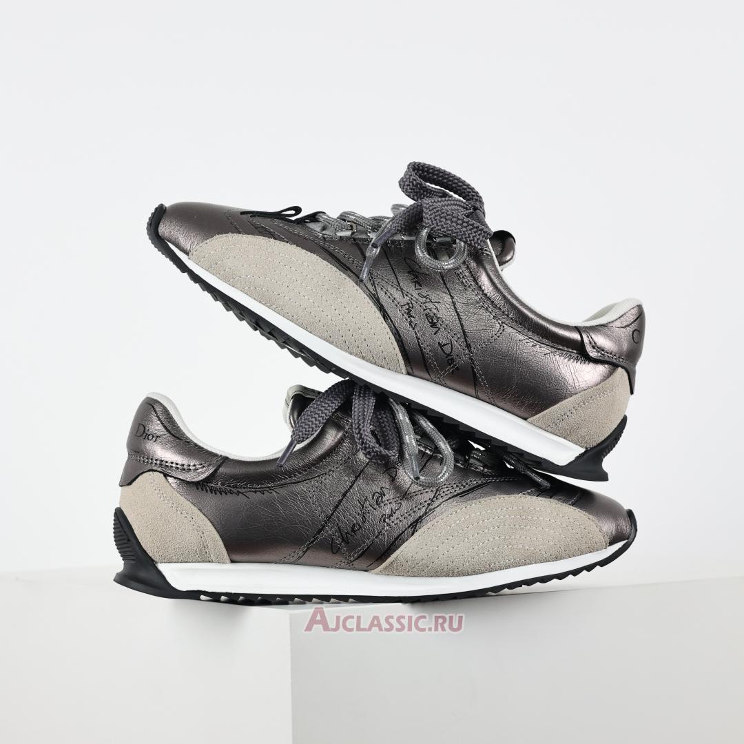 New Dior D-Sketch Sneaker "Gray Nylon and Calfskin" KCK427MPA_S900-2 Shoes