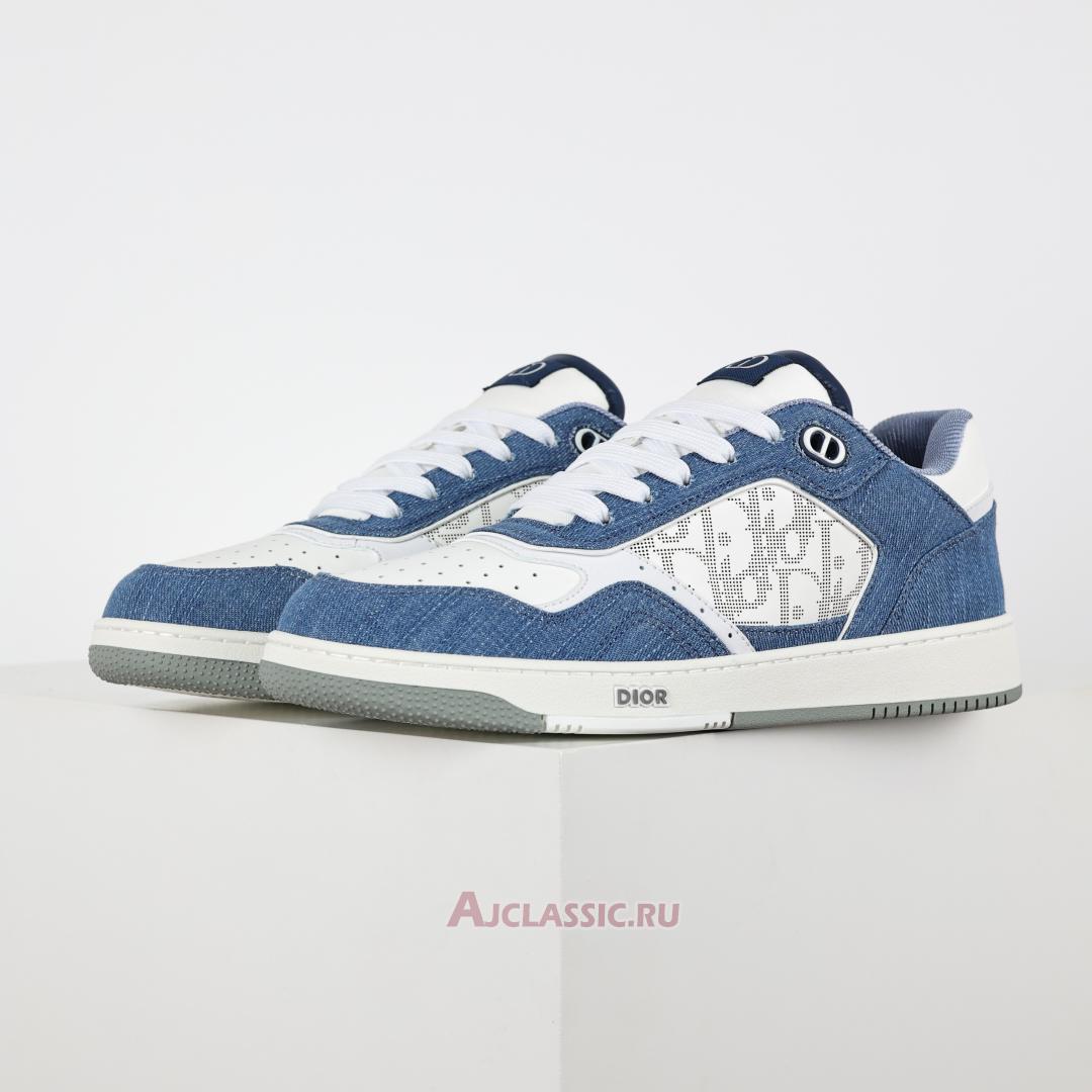 New Dior B27 Low Sneaker "White Smooth Calfskin Blue Denim" 3SN272ZAC_H580 Shoes