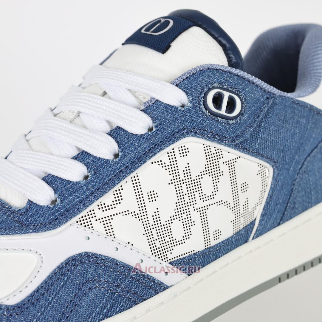 New Dior B27 Low Sneaker "White Smooth Calfskin Blue Denim" 3SN272ZAC_H580 Shoes