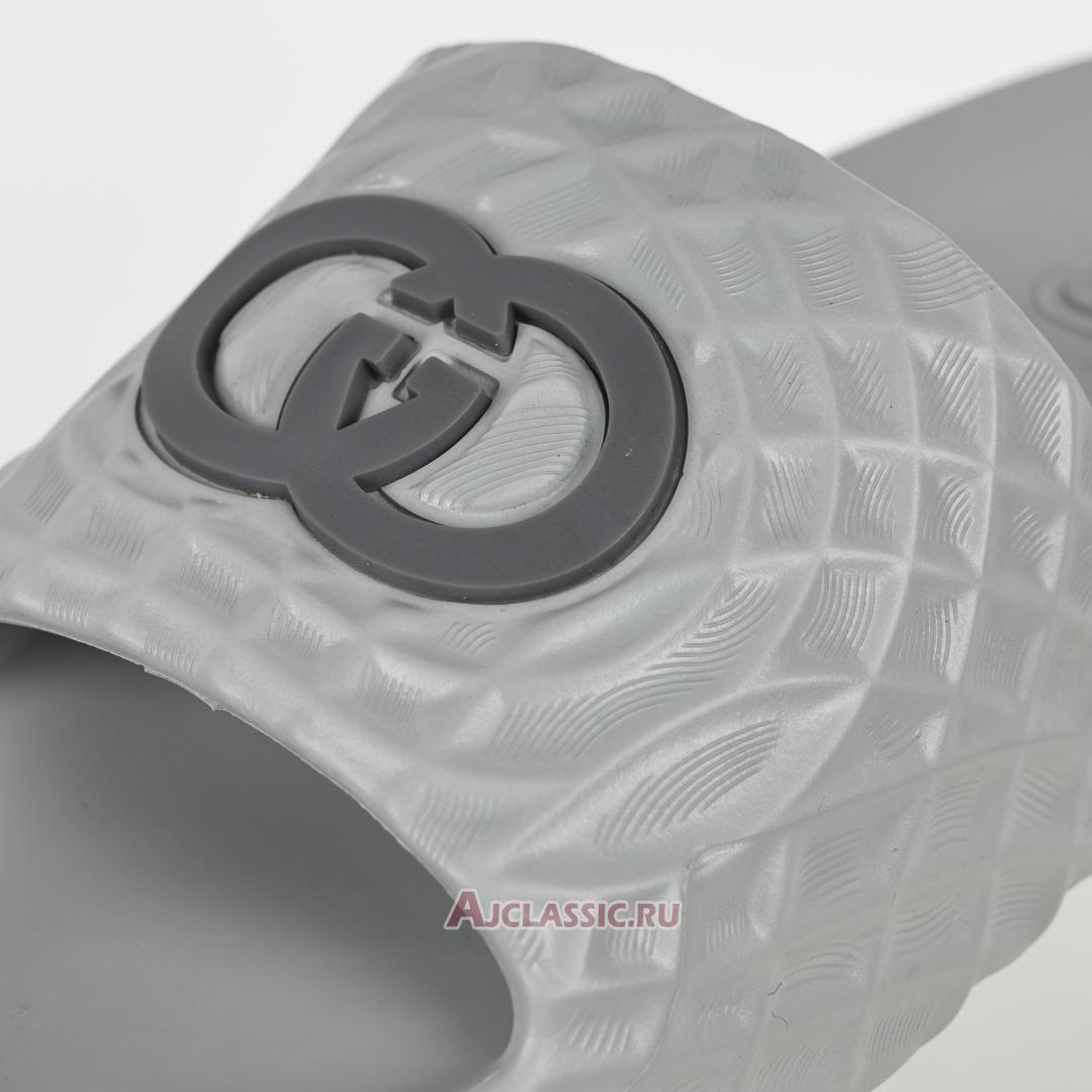 New Gucci Slide Sandal "Interlocking G - Grey Water Ripples" 770801 J8710 1445 Shoes