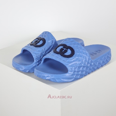 Buy Gucci Slide Sandal Interlocking G Blue Water Ripples Blue 770801 J8710 4743 Quality Reps Replicas Shoes