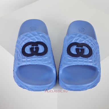 Buy Gucci Slide Sandal Interlocking G Blue Water Ripples Blue 770801 J8710 4743 Quality Reps Replicas Shoes