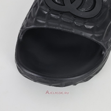 Buy Gucci Slide Sandal Interlocking G Black Water Ripples Black 770801 J8710 1000 Quality Reps Replicas Shoes