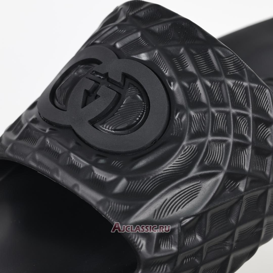 New Gucci Slide Sandal "Interlocking G Black Water Ripples" 770801 J8710 1000 Shoes