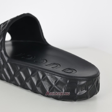 Buy Gucci Slide Sandal Interlocking G Black Water Ripples Black 770801 J8710 1000 Quality Reps Replicas Shoes