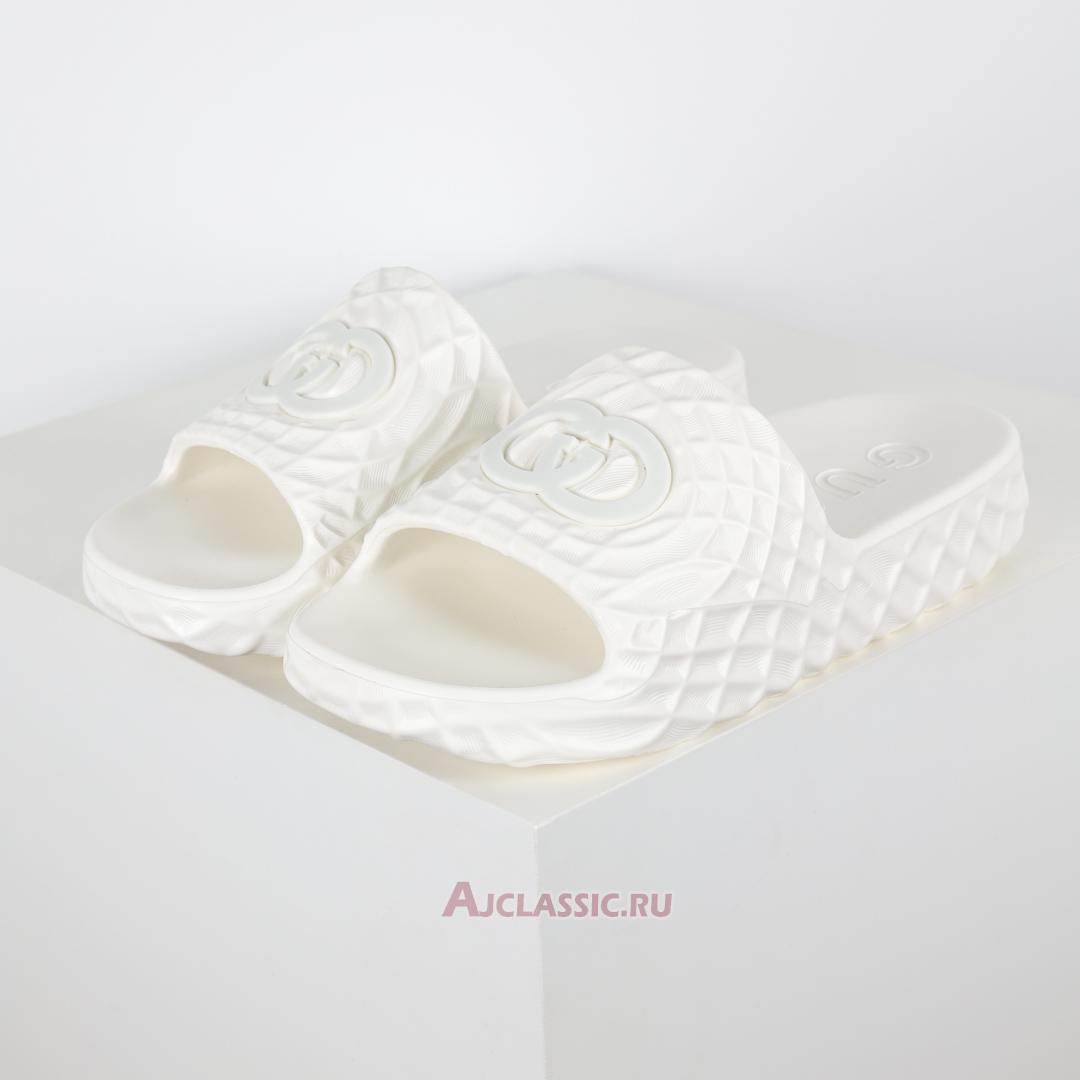 New Gucci Slide Sandal "Interlocking G White Water Ripples" 770801-J8710-9164 Shoes