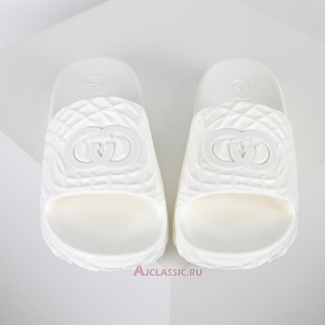 New Gucci Slide Sandal "Interlocking G White Water Ripples" 770801-J8710-9164 Shoes
