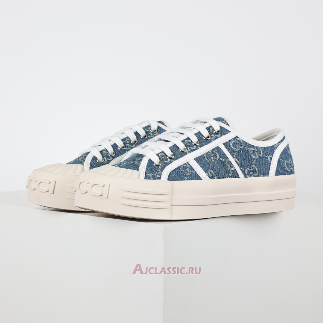 New Gucci Chunky Sneaker "Light Blue Denim GG Canvas" 831825FAD7P4642-2 Shoes