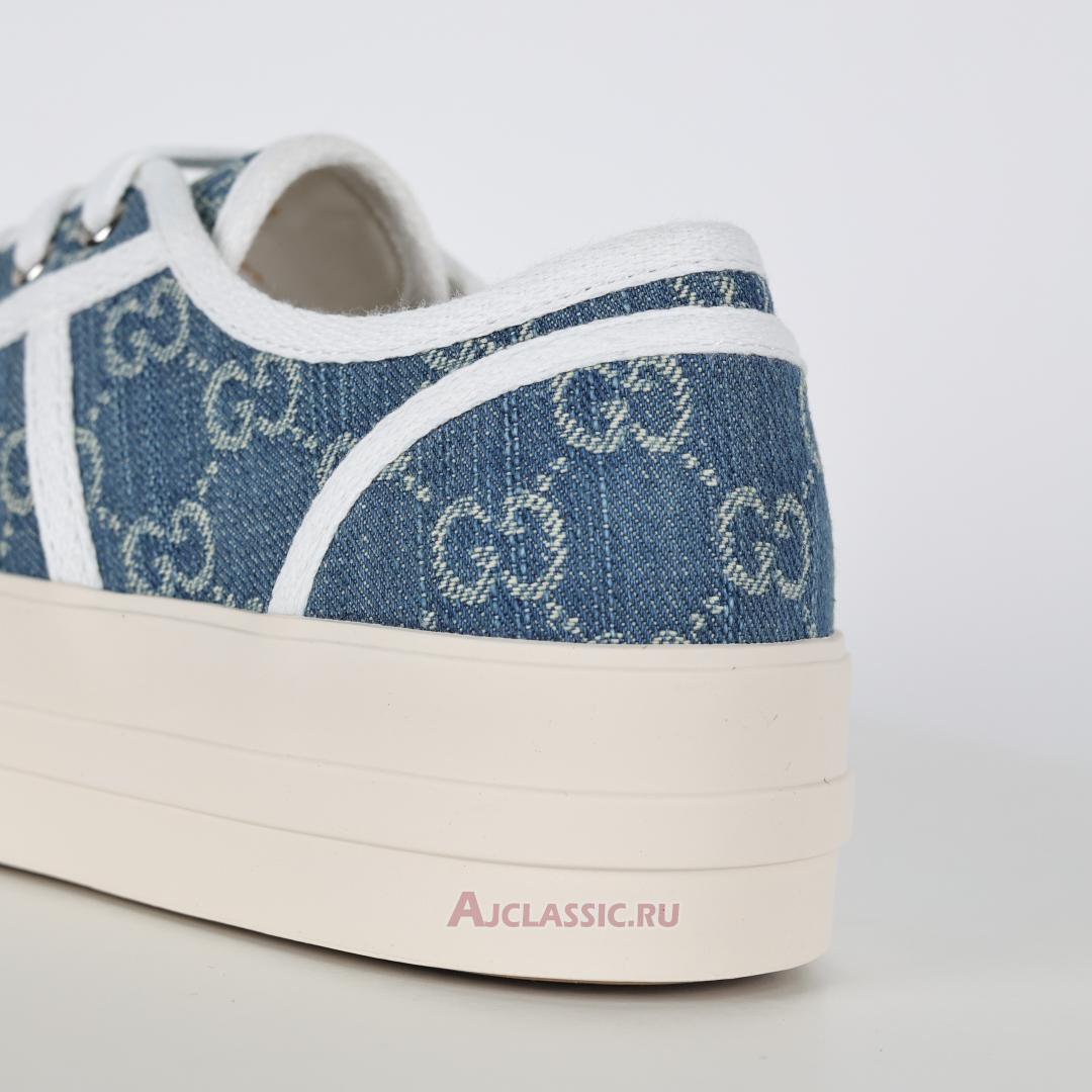 New Gucci Chunky Sneaker "Light Blue Denim GG Canvas" 831825FAD7P4642-2 Shoes