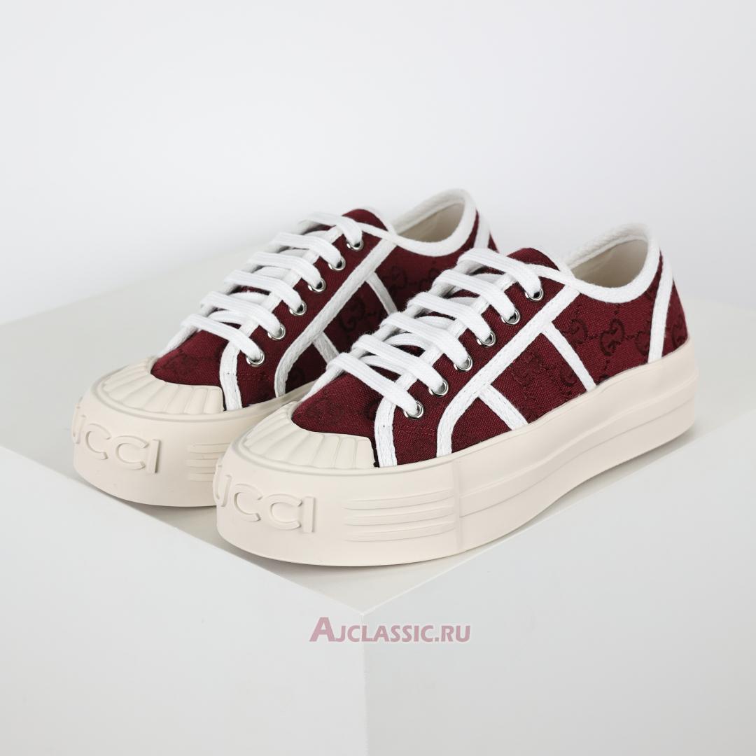 New Gucci Chunky Sneaker "Rosso Ancora GG Canvas" 816879FABZZ8545 Shoes