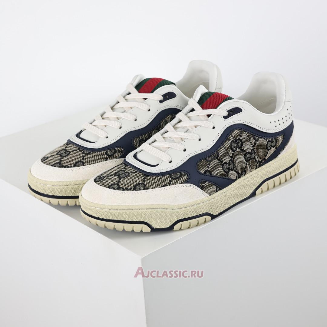 New Gucci Re-Web Sneaker "GG Canvas - Beige Ivory Blue" 787476 AADHW 9552 Shoes