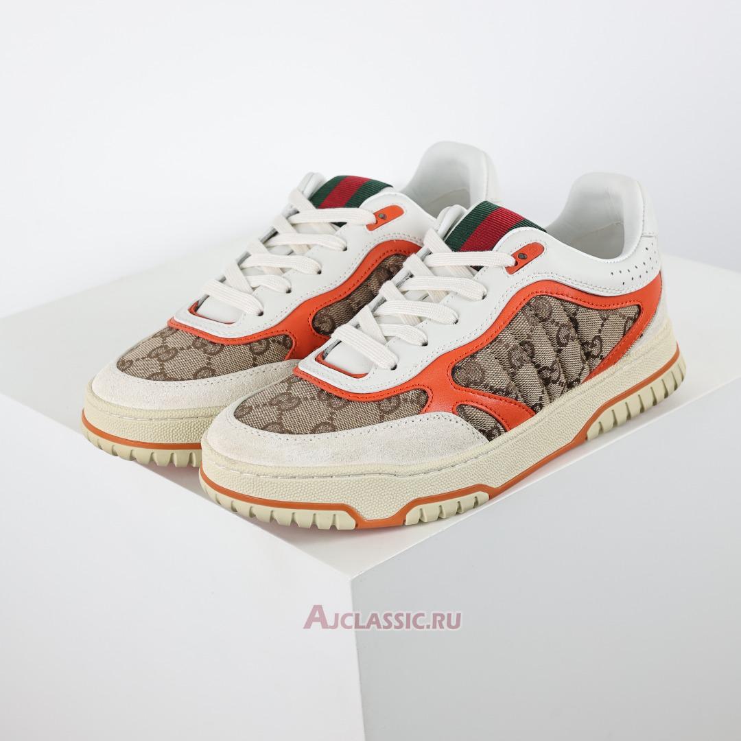 New Gucci Re-Web Sneaker "GG Canvas - Beige Bright Oranges" 787476 AADHW 9561 Shoes