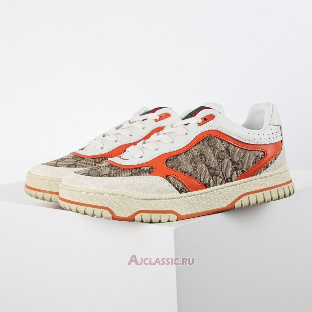 New Gucci Re-Web Sneaker "GG Canvas - Beige Bright Oranges" 787476 AADHW 9561 Shoes