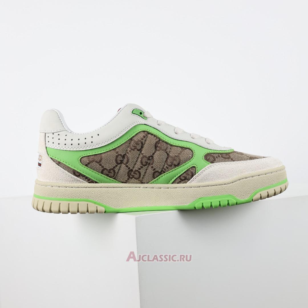 New Gucci Re-Web Sneaker "GG Canvas - Beige Fluorescent Green" 787476 AADHW 9571-2 Shoes