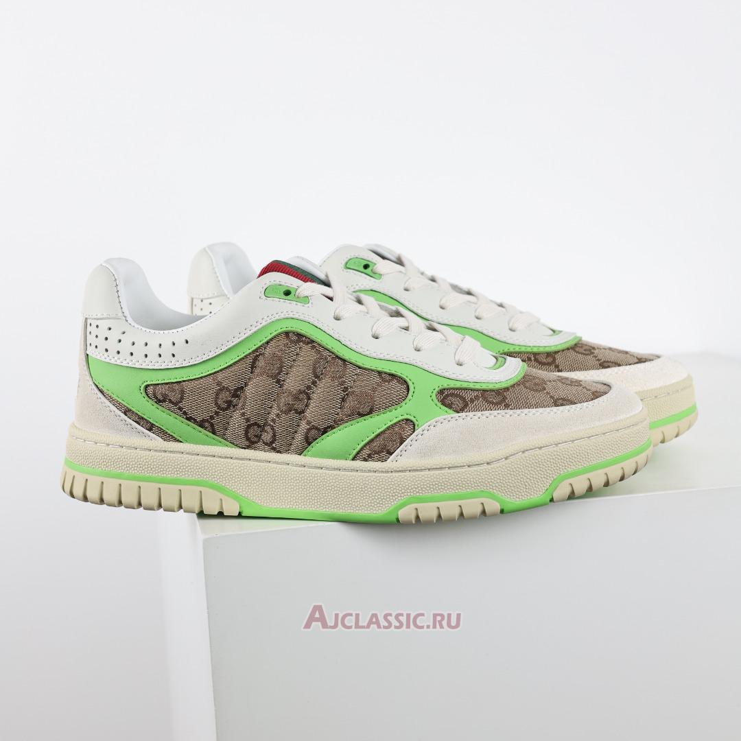 New Gucci Re-Web Sneaker "GG Canvas - Beige Fluorescent Green" 787476 AADHW 9571-2 Shoes