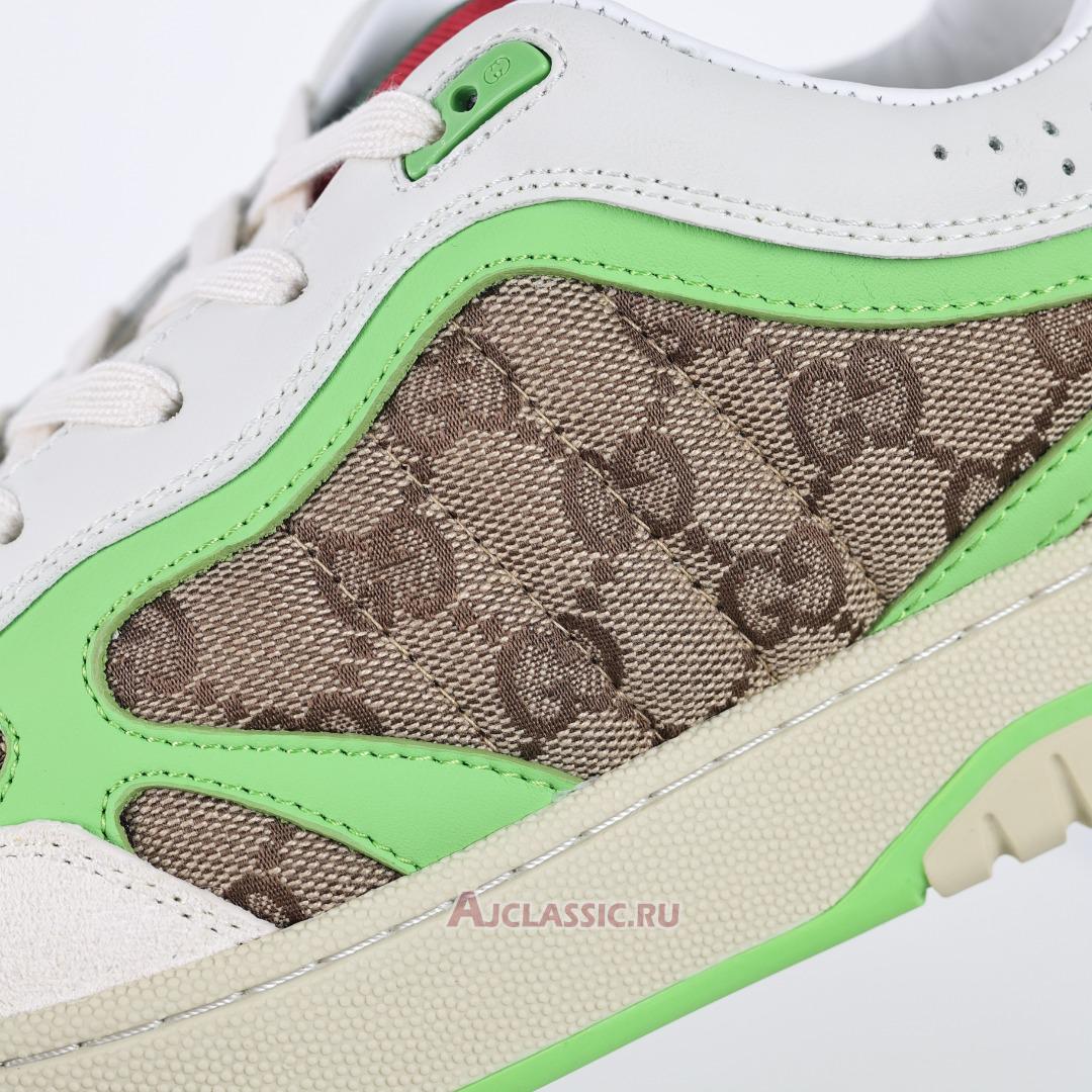 New Gucci Re-Web Sneaker "GG Canvas - Beige Fluorescent Green" 787476 AADHW 9571-2 Shoes