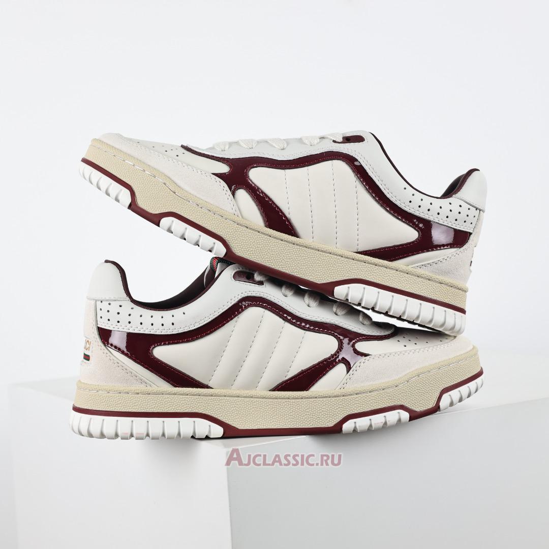 New Gucci Re-Web Sneaker "White Rosso Ancora" 786186 AADKA 9570 Shoes
