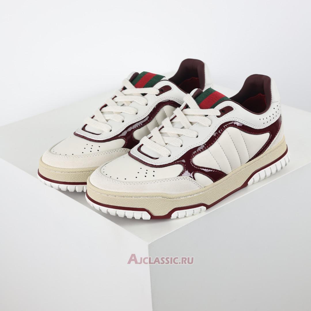 New Gucci Re-Web Sneaker "White Rosso Ancora" 786186 AADKA 9570 Shoes