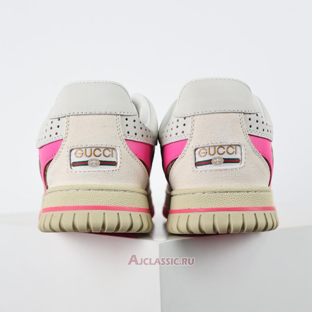 New Gucci Re-Web Sneaker "GG Canvas - Beige Fuchsia" 785452 AADHW 9563 Shoes