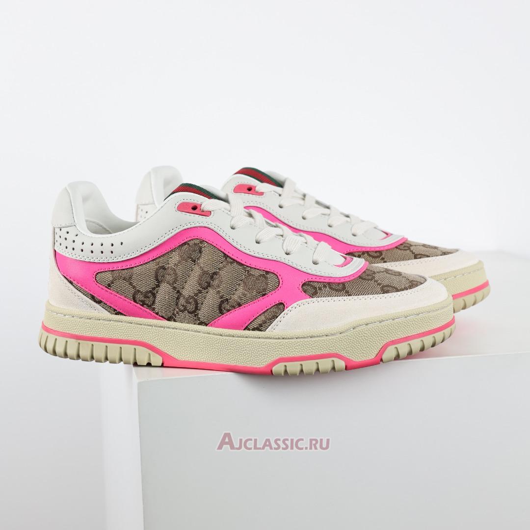 New Gucci Re-Web Sneaker "GG Canvas - Beige Fuchsia" 785452 AADHW 9563 Shoes